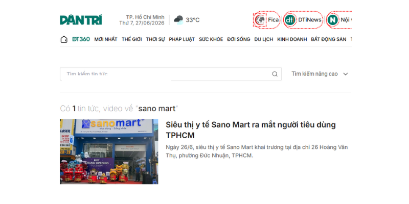 [Dân Trí] Siêu thị y tế Sano Mart ra mắt người tiêu dùng TPHCM