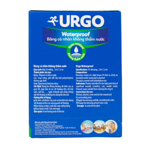 băng cá nhân Urgo Waterproof 2x7.2cm