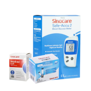 Combo Máy đo đường huyết Sinocare Safe Accu 2 + 50 que + 50 kim lấy máu